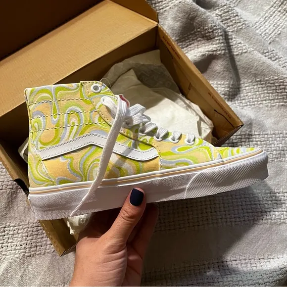 New Vans Sk8-hi tapered sneakers in Lime swirl cream Size 7