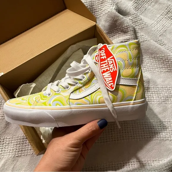New Vans Sk8-hi tapered sneakers in Lime swirl cream Size 7