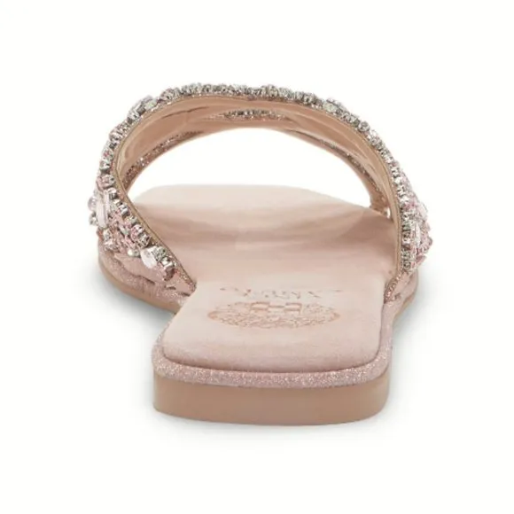 NEW Vince Camuto Size 10 Katia Embellished Sandal Slides - Blush