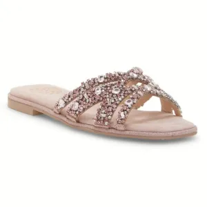 NEW Vince Camuto Size 10 Katia Embellished Sandal Slides - Blush