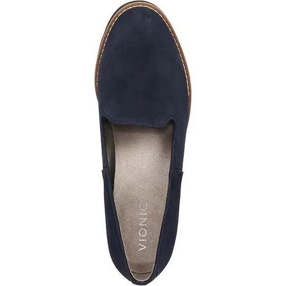 NEW Vionic Aster Willa Loafer Women's Size 6 M Navy Suede Leather Orthodic Comfy