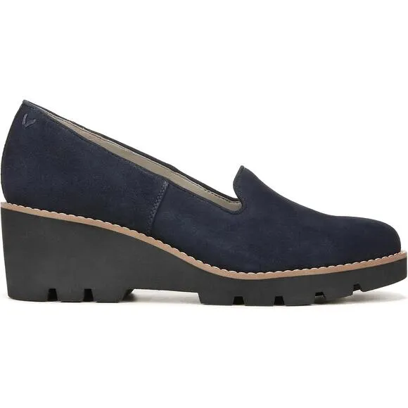 NEW Vionic Aster Willa Loafer Women's Size 6 M Navy Suede Leather Orthodic Comfy