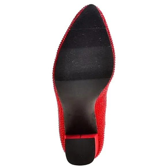 New w/Box Wild Pair Baybe Red Bling Sock Booties - Size 5.5