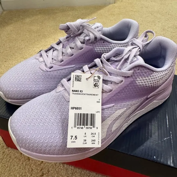 NEW☄️Reebok Women's Nano X3 Purple Oasis/Cold Grey/Vector Blue Sneakers Sz. 7.5