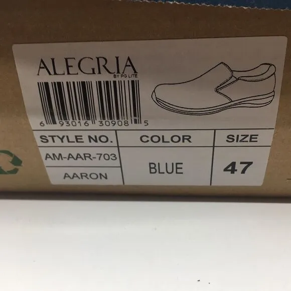 NIB Alegria Men’s Aaron Blur Suede Slip On Shoes - Size 47 EU 13 US