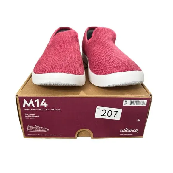 NIB! Allbirds Men's Tree Loungers in Lux Pink - Size 14