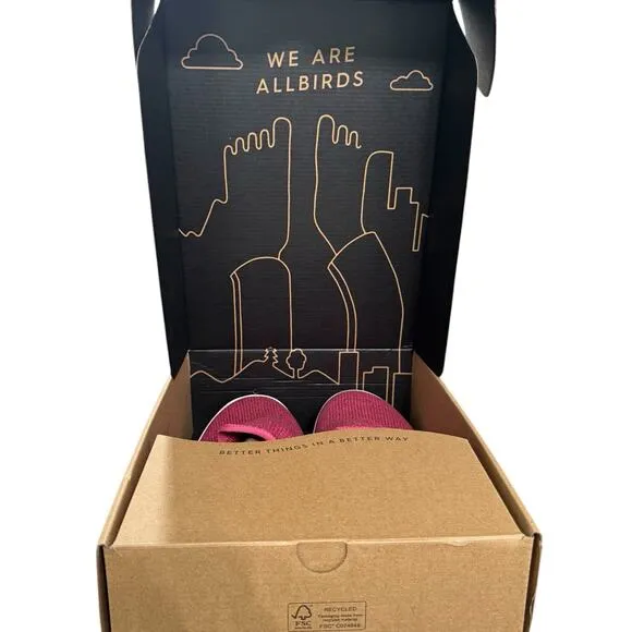 NIB! Allbirds Men's Tree Loungers in Lux Pink - Size 14