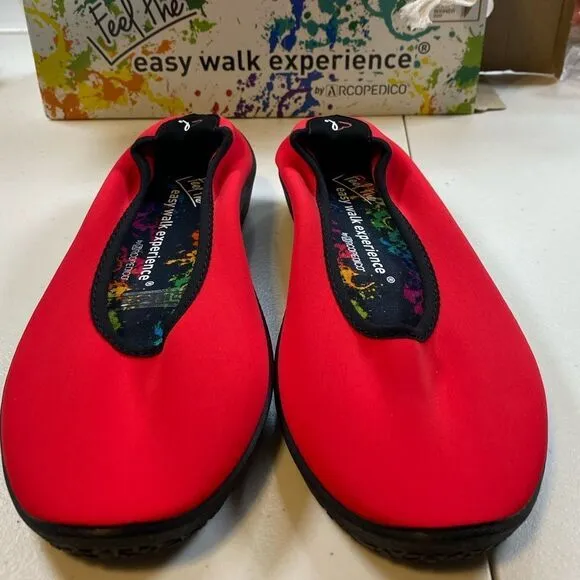 NIB A’rcopedico Women’s Lolita Red Slip On Ballet Flat Walking Comfort- Size 8.5