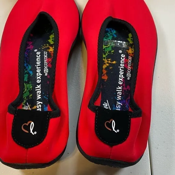NIB A’rcopedico Women’s Lolita Red Slip On Ballet Flat Walking Comfort- Size 8.5