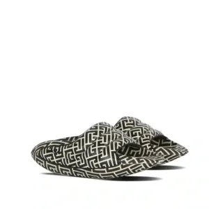 NIB Balmain B-IT monogram-pattern chunky slides mules EU 37 US 7