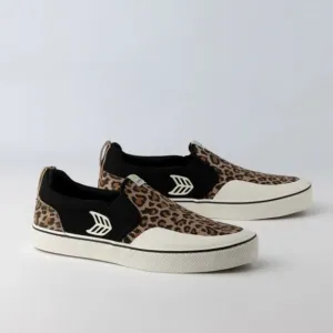 NIB Cariuma Slip-On Skate Pro Leopard Suede/Black Canvas/Ivory Women's 6