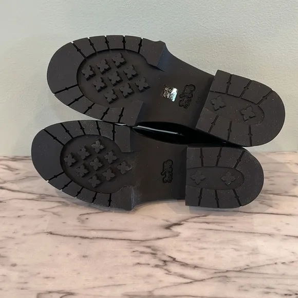 NIB COACH Black Chunky Platform Oxfords Shoes