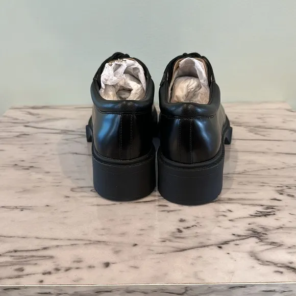 NIB COACH Black Chunky Platform Oxfords Shoes
