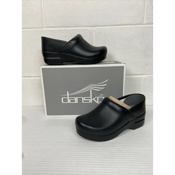 NIB DANSKO Professional Leather Black Clog EU 36/US 5.5-6 Occupational Comfy NEW