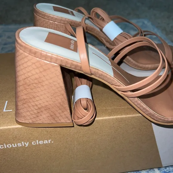 NIB Dolce Vita Anthropologie Luggage Stella Brown Leather Paxx Tie Up Heels 9.5