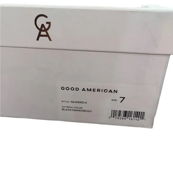 NIB! Good American Crystal Crush Standout Slide Sandal - Size 7