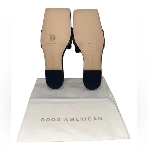 NIB! Good American Crystal Crush Standout Slide Sandal - Size 7
