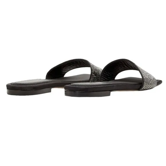 NIB! Good American Crystal Crush Standout Slide Sandal - Size 7