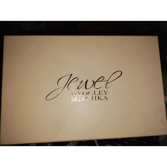 NIB Jewel Badgley Mischka Size 8.5 Silver Sparkle Danni II Low Block Heels