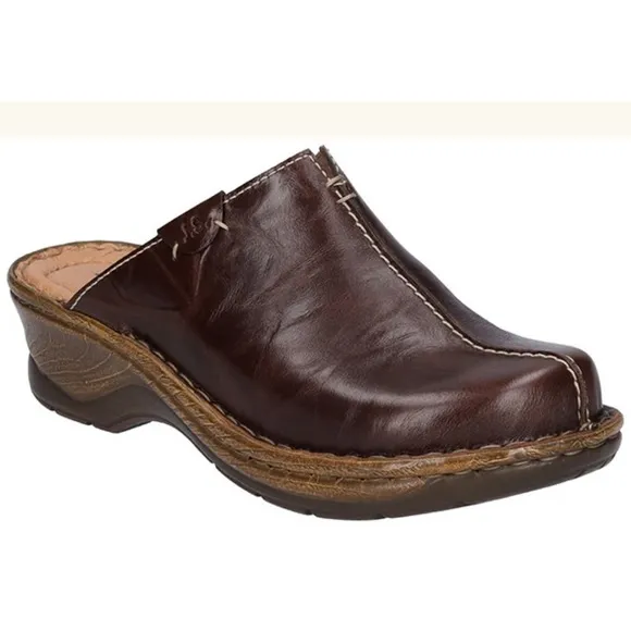 NIB Josef Seibel LEATHER 'Catalonia 54' Clog EU 42/ US 11 Mule Brown MSRP $130