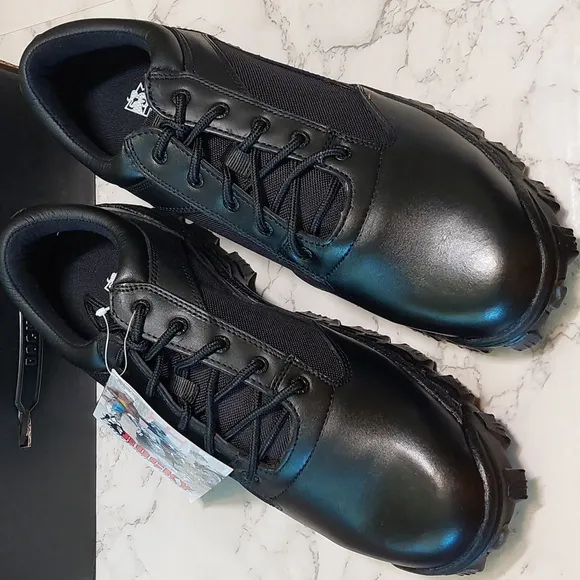 NIB Men's black leather Rocky Alpha Force oxfords, size 14M