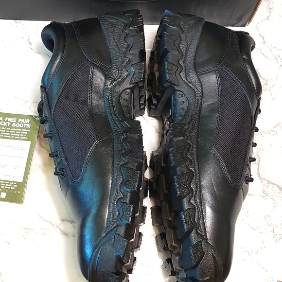 NIB Men's black leather Rocky Alpha Force oxfords, size 14M