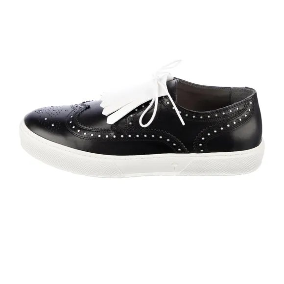 NIB ROBERT CLERGERIE TOLKA 01 Leather Black Oxfords Brouge Trim Kiltie Vamp 10.5