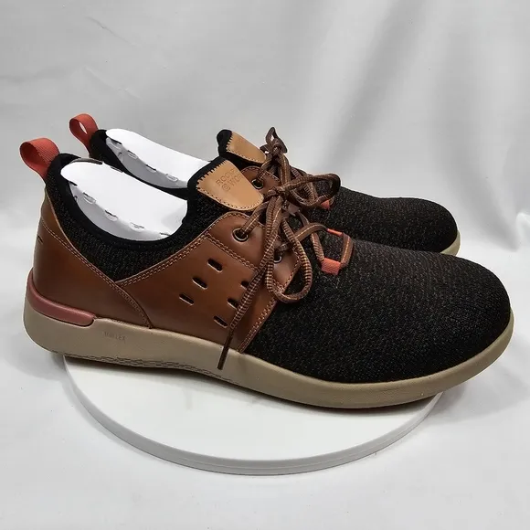 NIB Rockport Works Truflex Work Sneaker Safety Shoe Lace-Up Comp Toe Blue Tan 13