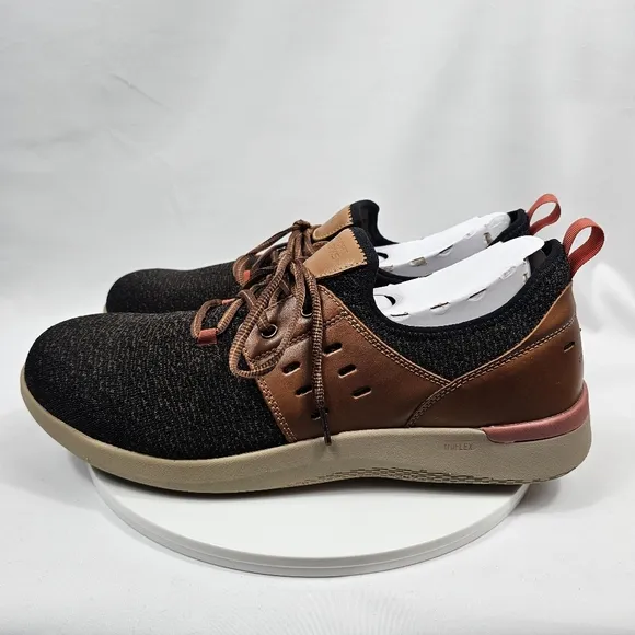 NIB Rockport Works Truflex Work Sneaker Safety Shoe Lace-Up Comp Toe Blue Tan 13