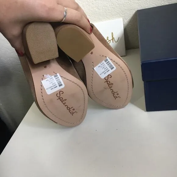 NIB Splendid Kaylee tan suede block heels