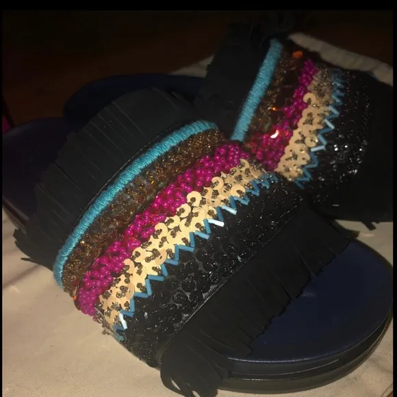 NIB Tory Burch Authentic Embellished Suede slides