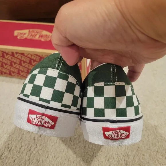 NIB Vans Classic Slip-On Checkerboard VN0A7Q5D6QU GREEN WHITE men's 12 EU 46