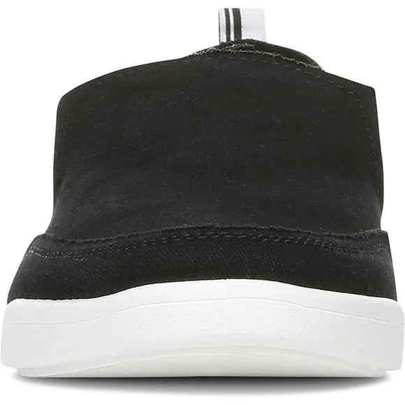 NIB Vionic Beach Malibu Canvas Slip Ons Women's Size 6.5 M Black White Shoes