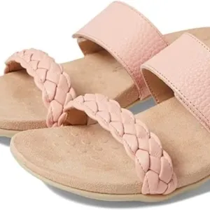 NIB Vionic Women's Rest Jeanne Leather Woven Band Slide Sandal 7.5