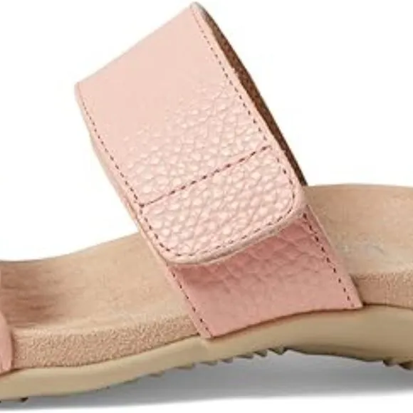 NIB Vionic Women's Rest Jeanne Leather Woven Band Slide Sandal 7.5