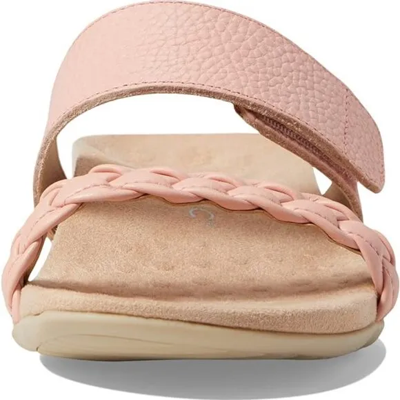 NIB Vionic Women's Rest Jeanne Leather Woven Band Slide Sandal 7.5