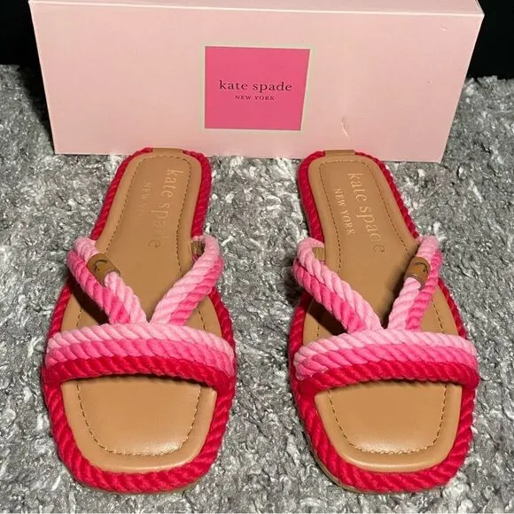NIB Kate Spade Captains Cord Slide Sandals