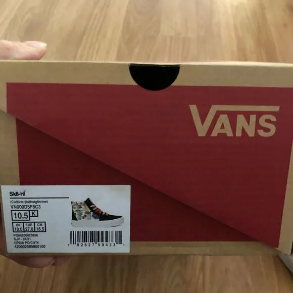 NIB VANS VN000D5F8C3 Kids Cultivate Care Sk8-Hi Shoes Sneakers