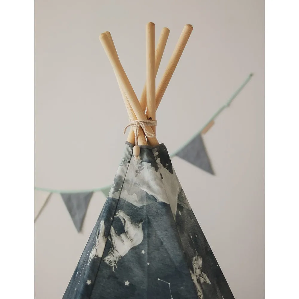 Night Sky Teepee - Navy Blue & White