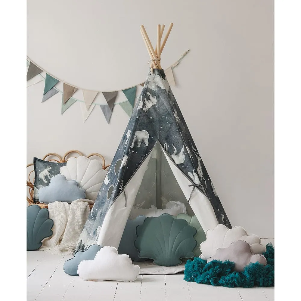 Night Sky Teepee - Navy Blue & White