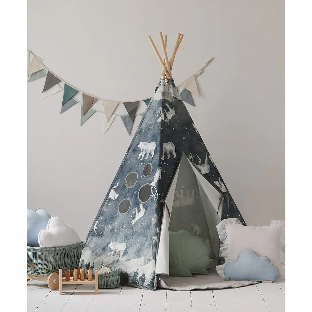 Night Sky Teepee - Navy Blue & White