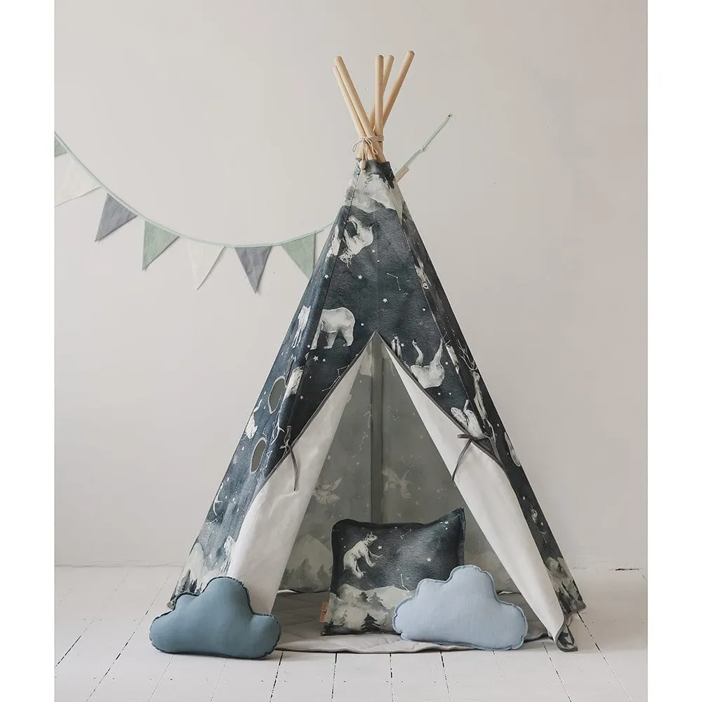 Night Sky Teepee - Navy Blue & White