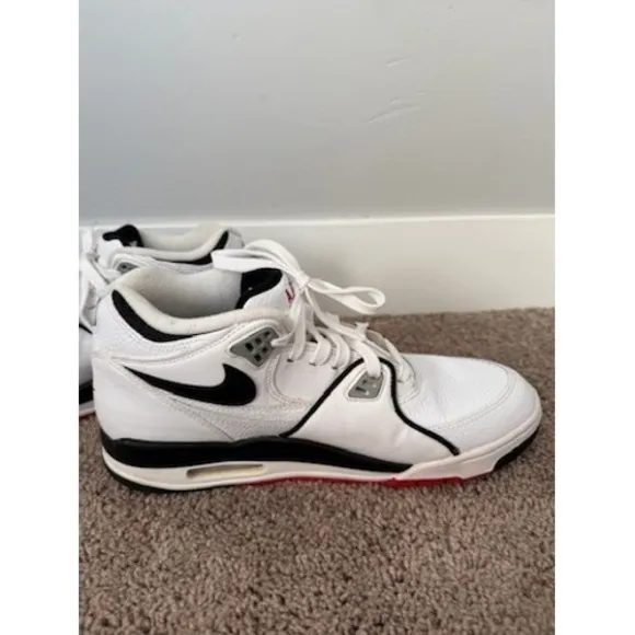 Nike Air Flight 89 Basketball Shoes White Black Red DB5918 100 Size 10.5