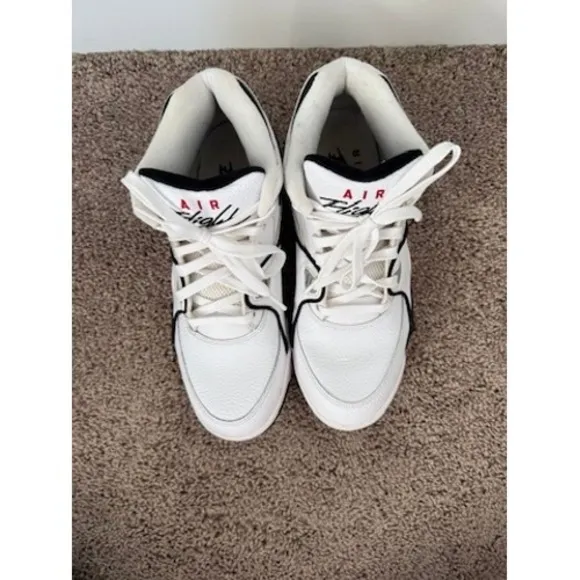 Nike Air Flight 89 Basketball Shoes White Black Red DB5918 100 Size 10.5