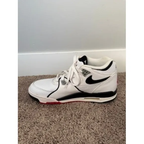 Nike Air Flight 89 Basketball Shoes White Black Red DB5918 100 Size 10.5