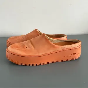 Nike Air Force 1 Lover XX Leather Platform Mules Slides Cinder Orange Size 8