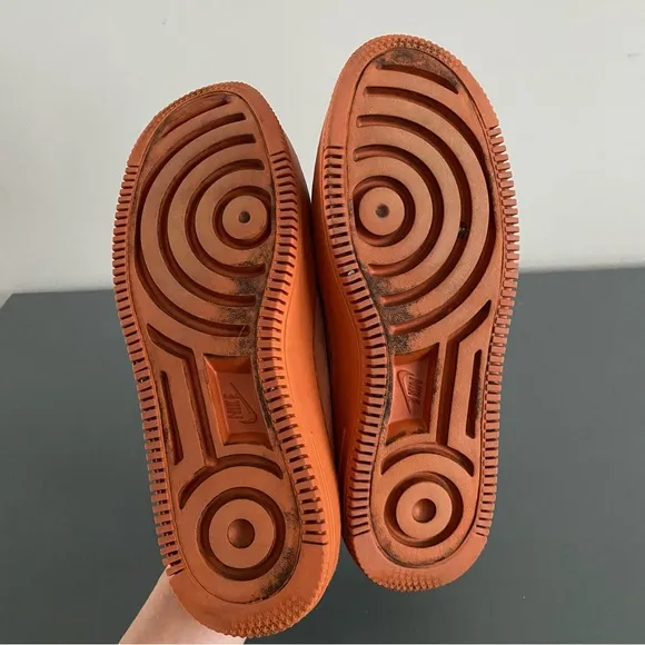 Nike Air Force 1 Lover XX Leather Platform Mules Slides Cinder Orange Size 8