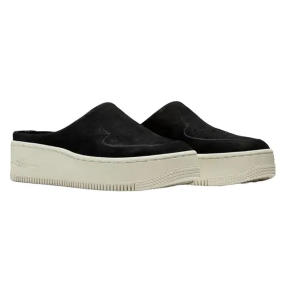 Nike Air Force 1 Lover XX Premium Black Suede Slip-On Mule Sneaker size 11