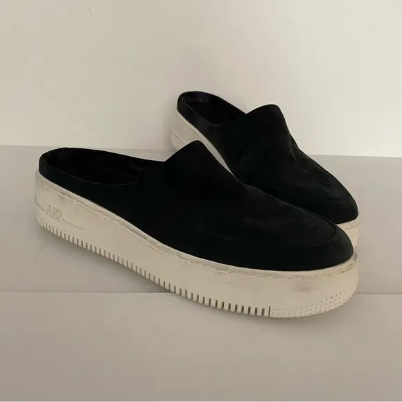 Nike Air Force 1 Lover XX Premium Black Suede Slip-On Mule Sneaker size 11