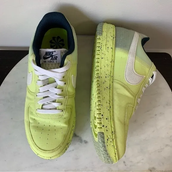 Nike Air Force 1 Sneakers Crater &quot;Lemon Twist&quot; green yellow shoes